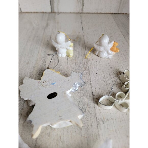 Angel cross goose squirrel religious ornament cherub Xmas set unique vintage - Picture 10 of 11